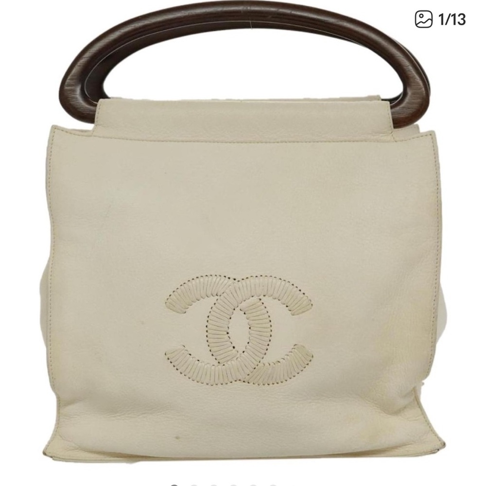 CHANEL Hand Bag Leather White Gold - Picture 2 of 13